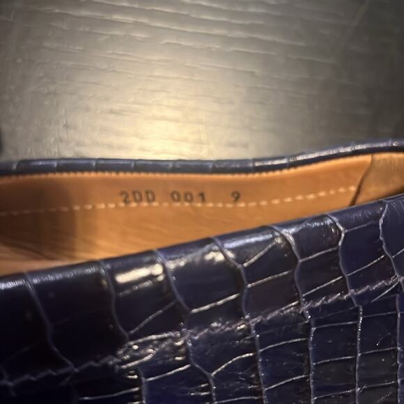 Prada Men's Blue Crocodile Loafers size 9 fits size 10 - Picture 3 of 3